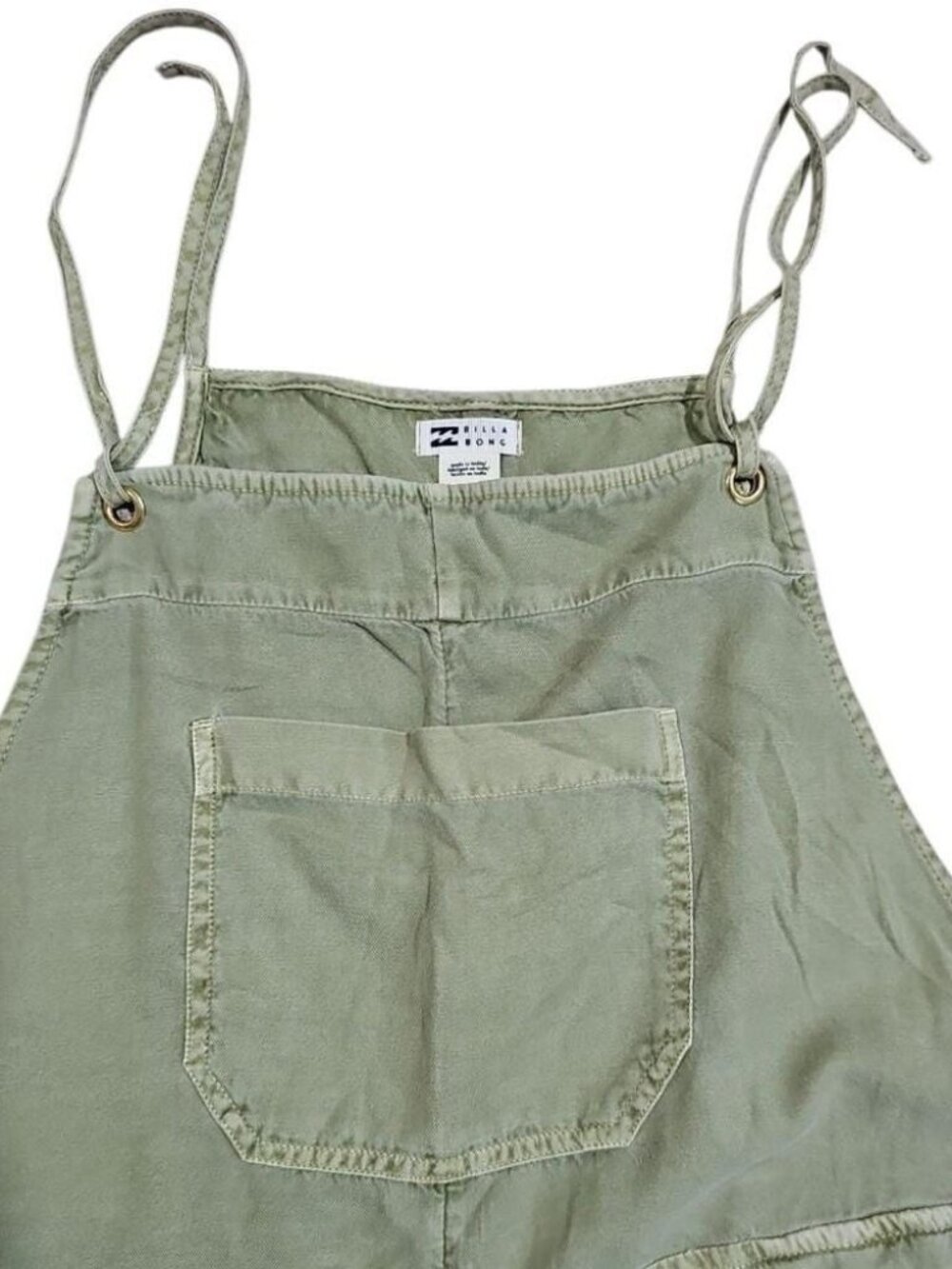 Billabong Large Green Romper Overall Coastal Cowgirl Boho Surfer Casual Playsuit - Picture 3 of 8